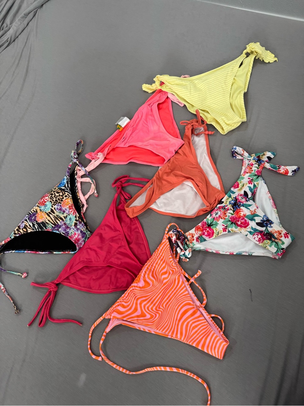 H&M Mixed Bikini Bottoms Lot - Bright Floral, Neon, Coral, Yellow